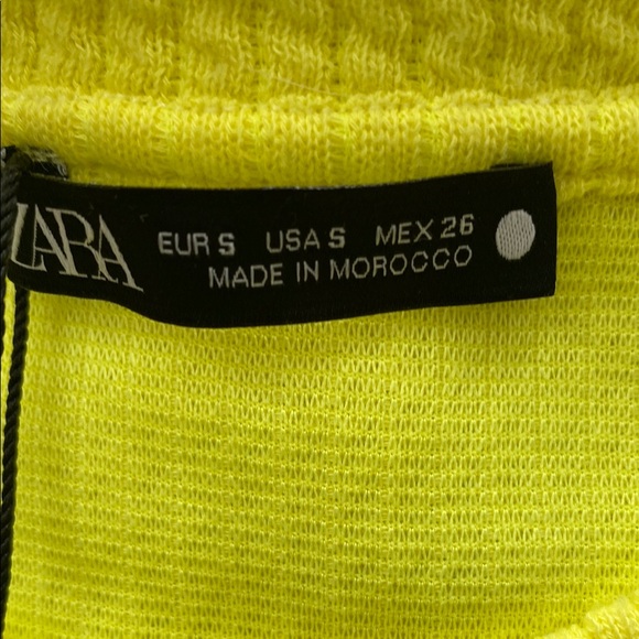 Zara Yellow Long Sleeve Crop Blouse - Picture 8 of 8